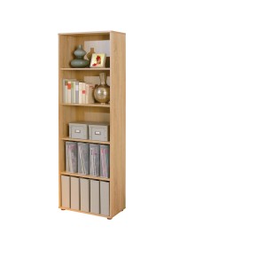 Kit Libreria in Legno 60 Rovere Moderna Alta 180 Stretta Scaffali Parete Salotto