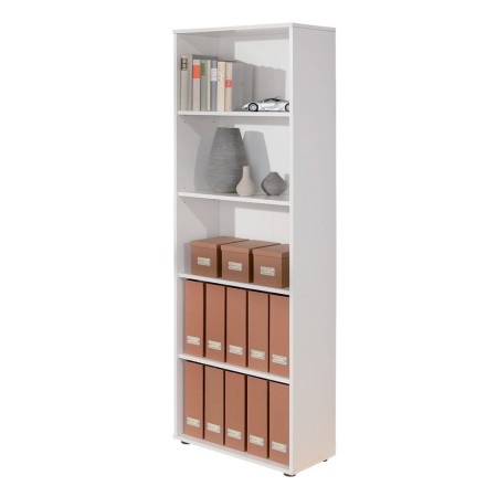 Libreria in Legno 60 Bianca Alta 180 Stretta Scaffali Ripiani Ufficio Moderna