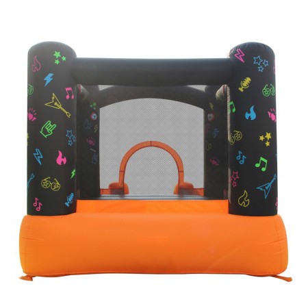 Gonfiabile per Bambini Interattivo Luci Musica con Scivolo Castello Pompa Aria