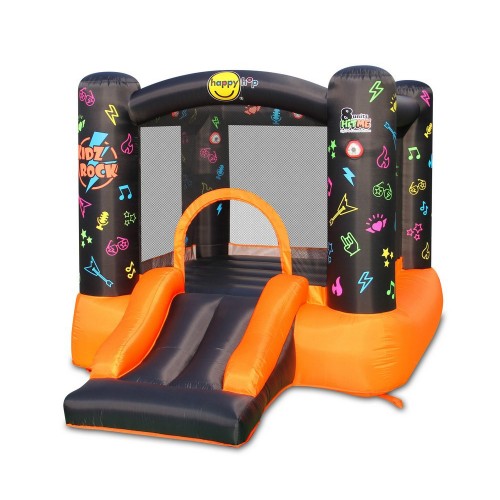 Gonfiabile per Bambini Interattivo Luci Musica con Scivolo Castello Pompa Aria
