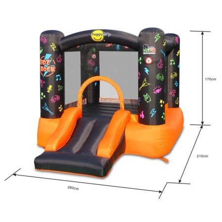 Gonfiabile per Bambini Interattivo Luci Musica con Scivolo Castello Pompa Aria