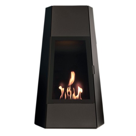 Stufa a Bioetanolo da Pavimento da 3 Kw Biocamino Nero con Vetro Bruciatore 2 Lt