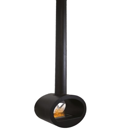Biocamino Camino a Bioetanolo Nero da Soffitto 2 kw Bifacciale Bruciatore 1.5 lt