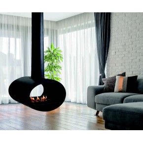 Biocamino Camino a Bioetanolo Nero da Soffitto 2 kw Bifacciale Bruciatore 1.5 lt 2