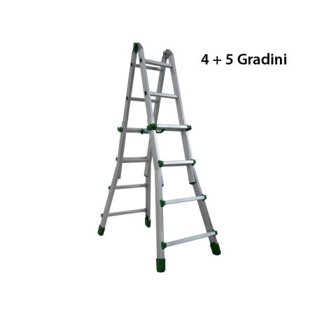 Facal Scala Telescopica 5 Gradini Metri Alluminio Multiuso Professionale Interno