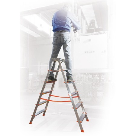 Facal Scala Doppia Alluminio Scaletta 6 Gradini Richiudibile Sgabello Da Interno