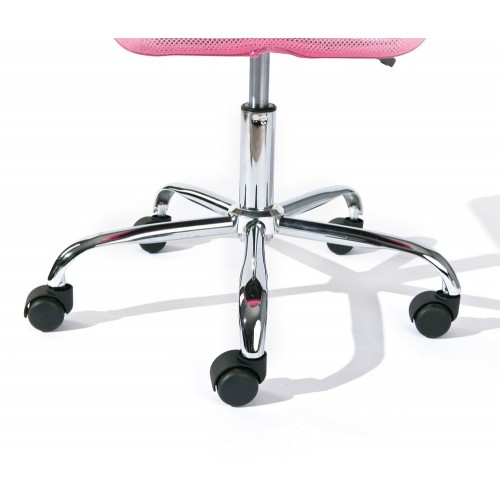 Sedia Poltrona Ufficio Ruote Scrivania Girevole Arredo Camera Rosa Cameretta