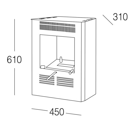 Stufa Ruby 3kw 90 m3 Camino a Bioetanolo Liquido Biostufa da Terra Pavimento