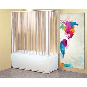 Box Doccia per Vasca 2 Lati in PVC a Soffietto Cabina Sopravasca Angolare Bagno