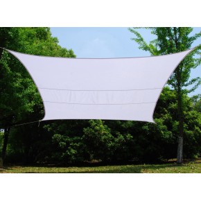 Vela Quadrata 5x5 Bianca con Anelli Telo Ombreggiante da Giardino Tenda Parasole