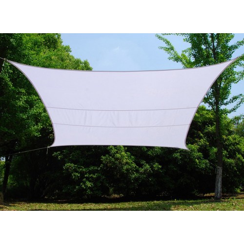 Tenda a Vela Qudrata 3x3 Bianca Anelli Telo Ombreggiante da Giardino Parasole
