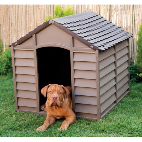 Cuccia per Cani in Resina Taglia Grande Giardino con Pavimento Interno Plastica