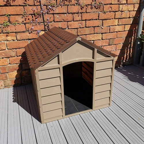 Cuccia per Cani in Resina Taglia Grande Giardino con Pavimento Interno Plastica