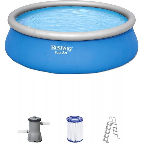 Piscina Gonfiabile 457X122 Fuoriterra Pompa Filtro Scaletta Telo e Copertura