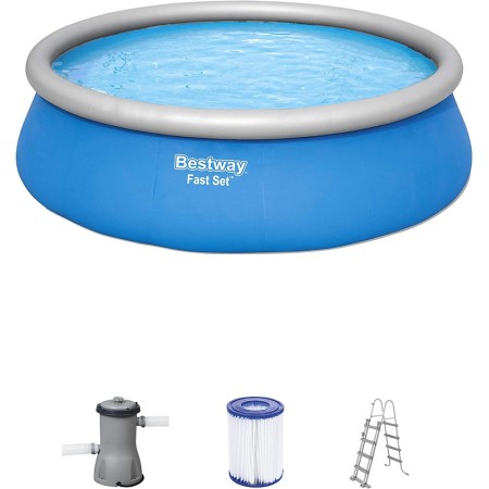 Piscina Gonfiabile 457X122 Fuoriterra Pompa Filtro Scaletta Telo e Copertura