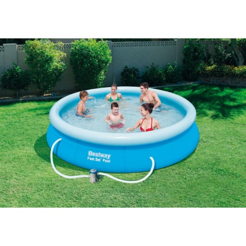 Bestway Piscina Gonfiabile Rotonda 366x76 Fuoriterra con Pompa Filtro Cartuccia