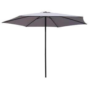 Ombrellone Rotondo Grigio 3 mt Push Up Antivento Tavolo Giardino Palo Centrale