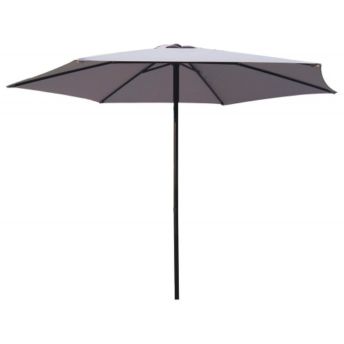 Ombrellone Rotondo Grigio 3 mt Push Up Antivento Tavolo Giardino Palo Centrale