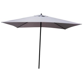 Ombrellone Rettangolare 2x3 mt Grigio Antivento da Tavolo Giardino Palo Centrale
