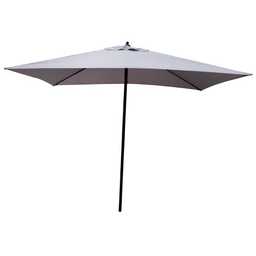 Ombrellone Rettangolare 2x3 mt Grigio Antivento da Tavolo Giardino Palo Centrale