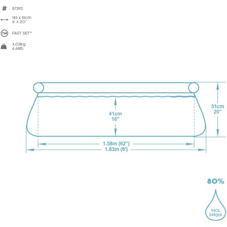 Piscina Rotonda Fuori Terra 183x51 Gonfiabile Autoportante Senza Pompa Filtro