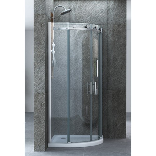 Box Doccia 80x80 90x90 8 mm 2 Ante Scorrevole Tondo Circolare in Vetro Cristallo