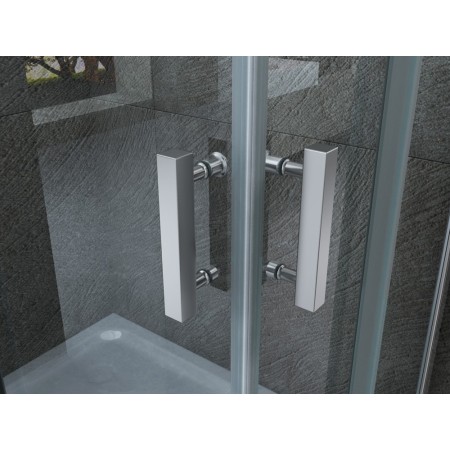 Box Doccia 80x80 90x90 8 mm 2 Ante Scorrevole Tondo Circolare in Vetro Cristallo