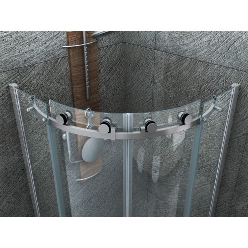 Box Doccia 80x80 90x90 8 mm 2 Ante Scorrevole Tondo Circolare in Vetro Cristallo