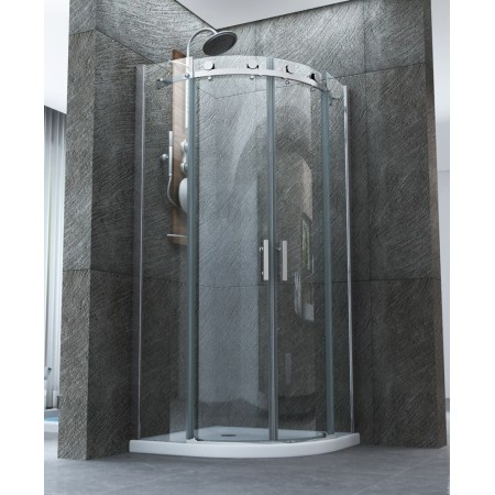 Box Doccia 80x80 90x90 8 mm 2 Ante Scorrevole Tondo Circolare in Vetro Cristallo