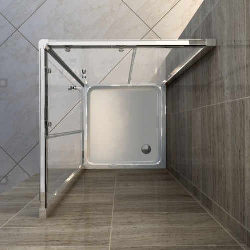 Piatto Doccia in Acrilico 80x80 90x90 5cm Quadrato Angolare Bianco con Piletta