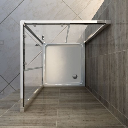 Piatto Doccia in Acrilico 80x80 90x90 5cm Quadrato Angolare Bianco con Piletta