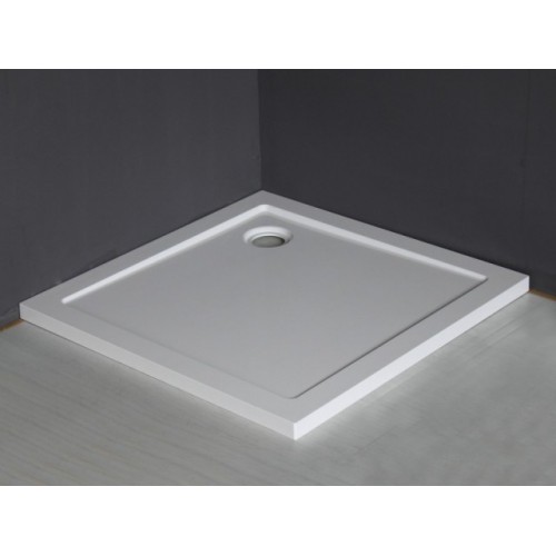 Piatto Doccia in Acrilico 80x80 90x90 5cm Quadrato Angolare Bianco con Piletta
