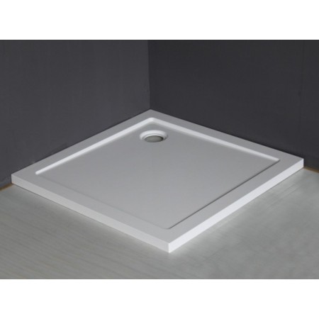 Piatto Doccia in Acrilico 80x80 90x90 5cm Quadrato Angolare Bianco con Piletta
