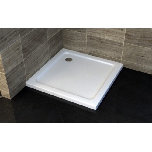 Piatto Doccia in Acrilico 80x80 90x90 5cm Quadrato Angolare Bianco con Piletta