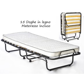 Brandina Pieghevole con Materasso 80x190 Letto Singolo Doghe Branda Poliuterano