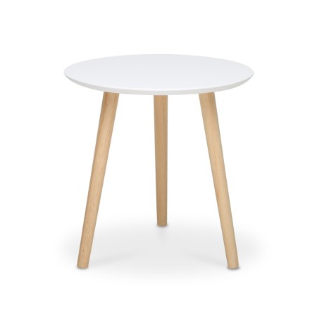 Tavolino da Caffe Bianco 48 cm Rotondo Divano Tavolinetto Salotto Tavolo Basso