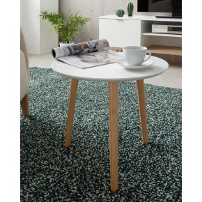 Tavolino da Caffe Bianco 48 cm Rotondo Divano Tavolinetto Salotto Tavolo Basso