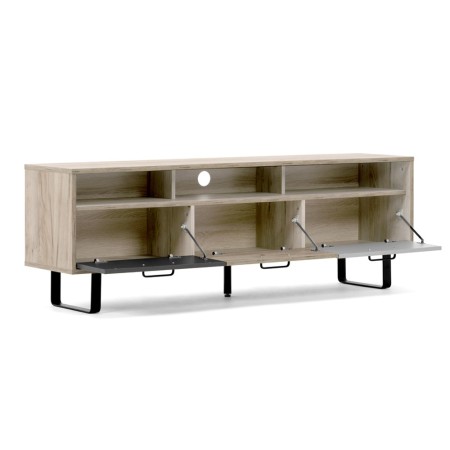 Mobile Basso 3 Ante Ribalta 160 Rovere Porta Tv Parete Salotto Multiuso Moderno
