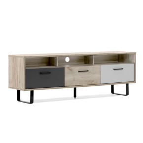 Mobile Basso 3 Ante Ribalta 160 Rovere Porta Tv Parete Salotto Multiuso Moderno 2