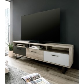 Mobile Basso 3 Ante Ribalta 160 Rovere Porta Tv Parete Salotto Multiuso Moderno