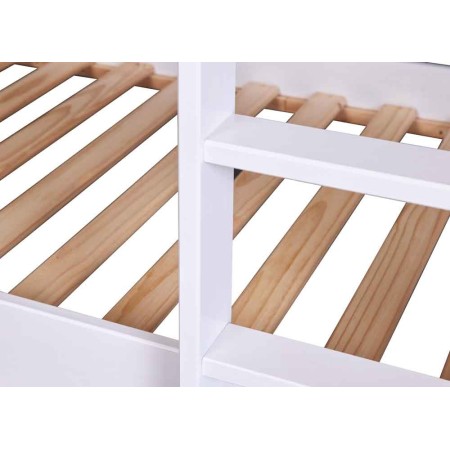 2 Letti Singoli Materasso 90x200 a Doghe Castello Bianco Pino Scala Cameretta