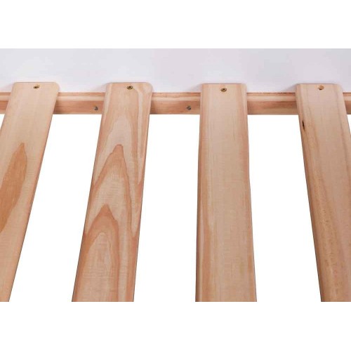 2 Letti Singoli Materasso 90x200 a Doghe Castello Bianco Pino Scala Cameretta