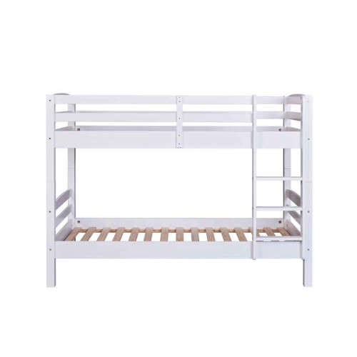2 Letti Singoli Materasso 90x200 a Doghe Castello Bianco Pino Scala Cameretta