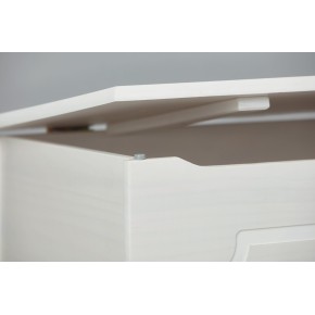 Cassapanca Bianca in Legno Pino Contenitore Multiuso Mobile Bambini Portagiochi 2