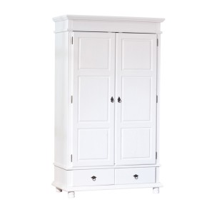 Armadio 2 Ante 2 Cassetti h 200 Bianco Ripiani Cassetti Mobile Cabina Guardaroba 2