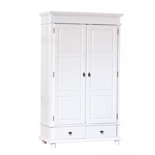 Armadio 2 Ante 2 Cassetti h 200 Bianco Ripiani Cassetti Mobile Cabina Guardaroba