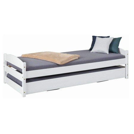 Letto Singolo con Letto Estraibile 90x200 a Doghe a Scomparsa Bianco Salvaspazio
