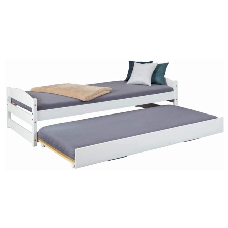 Letto Singolo con Letto Estraibile 90x200 a Doghe a Scomparsa Bianco Salvaspazio