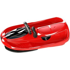 Slitta Bob Biposto Stratos Rosso con Volante Freno Slittino da Neve Max 120 kg 2