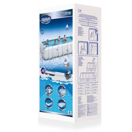 Piscina Frame Fuori Terra 549x274x122 Rettangolare con Filtro a Sabbia Scaletta